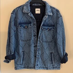 Zara Quilted Denim Jacket